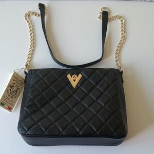 Valentino Black Quilted Vegan Leather Bag
